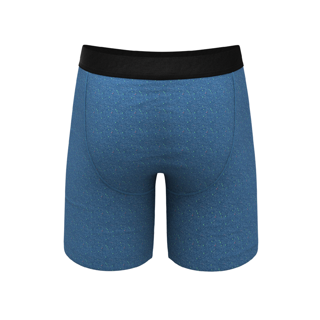 The Fleck Me | Heather Blue Flecked Ball Hammock® Boxer - Long Leg - Shinesty
