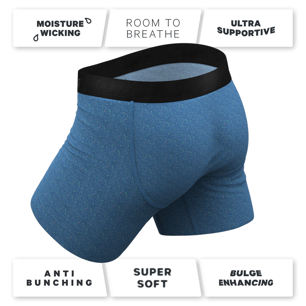 The Fleck Me | Heather Blue Flecked Ball Hammock® Pouch Underwear - Shinesty