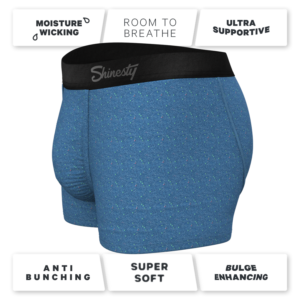 The Fleck Me | Heather Blue Flecked Ball Hammock® Pouch Trunks Underwear - Shinesty