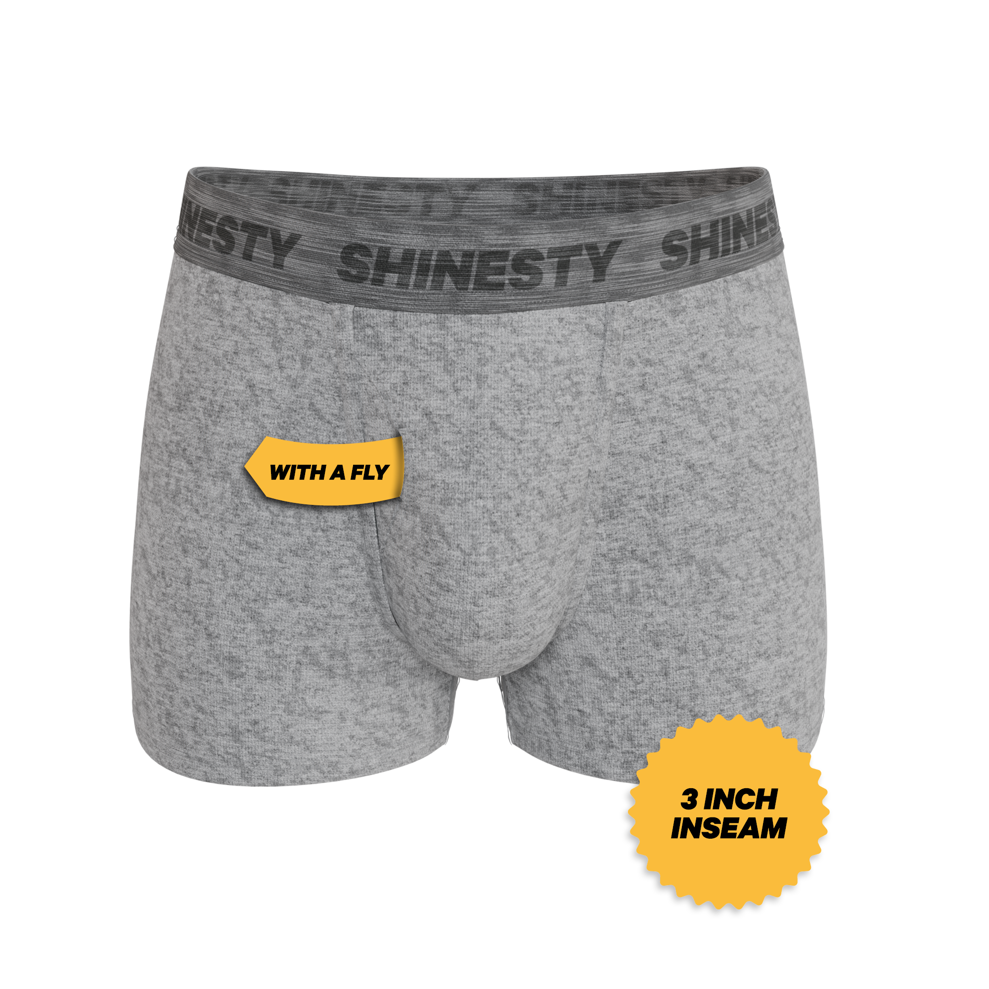 The Flintstone | Heather Grey and Black Ball Hammock® Pouch Trunks Underwear - Shinesty
