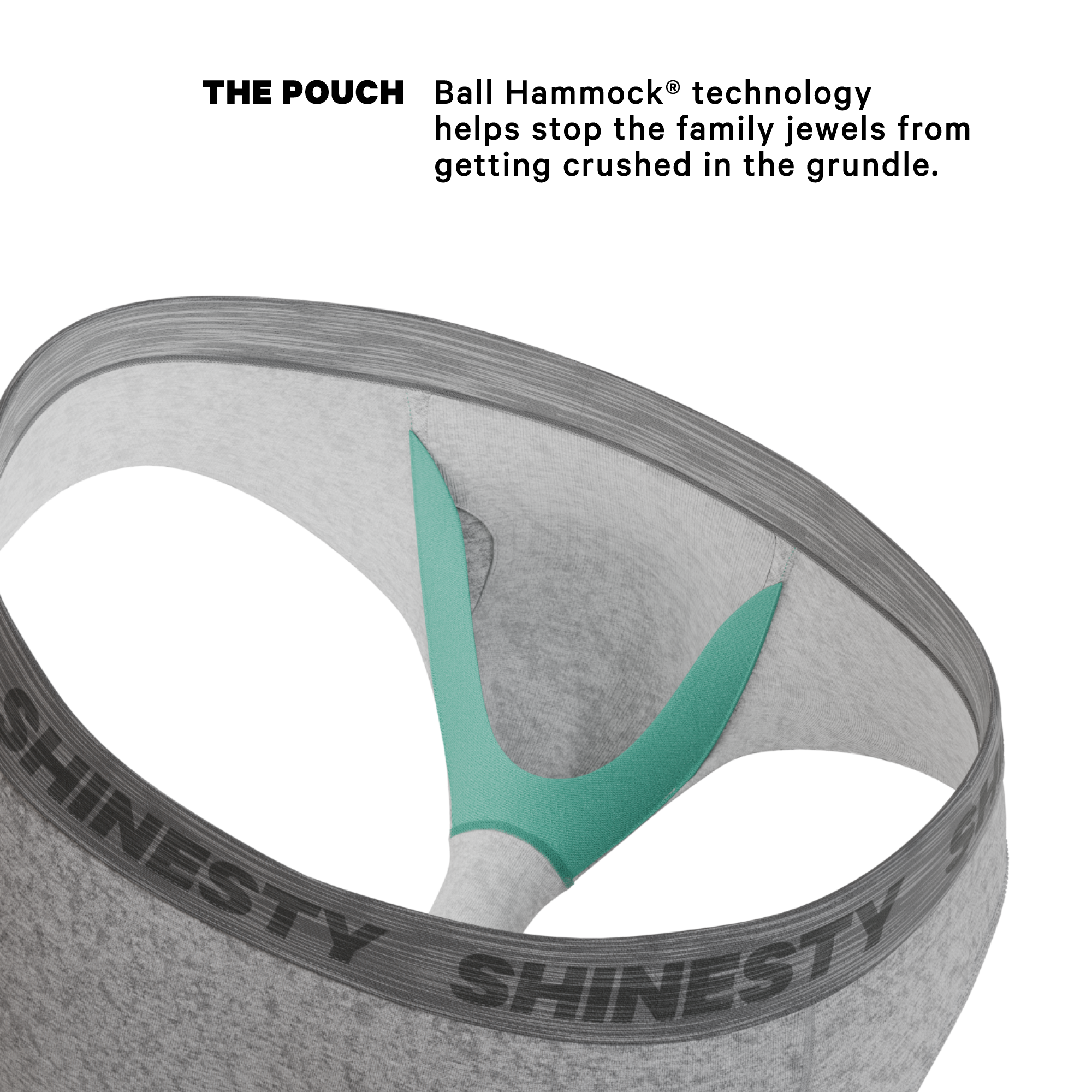 The Flintstone | Heather Grey and Black Ball Hammock® Pouch Underwear Briefs - Shinesty