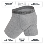 The Flintstone | Heather Grey and Black Ball Hammock® Boxer - Long Leg - Shinesty
