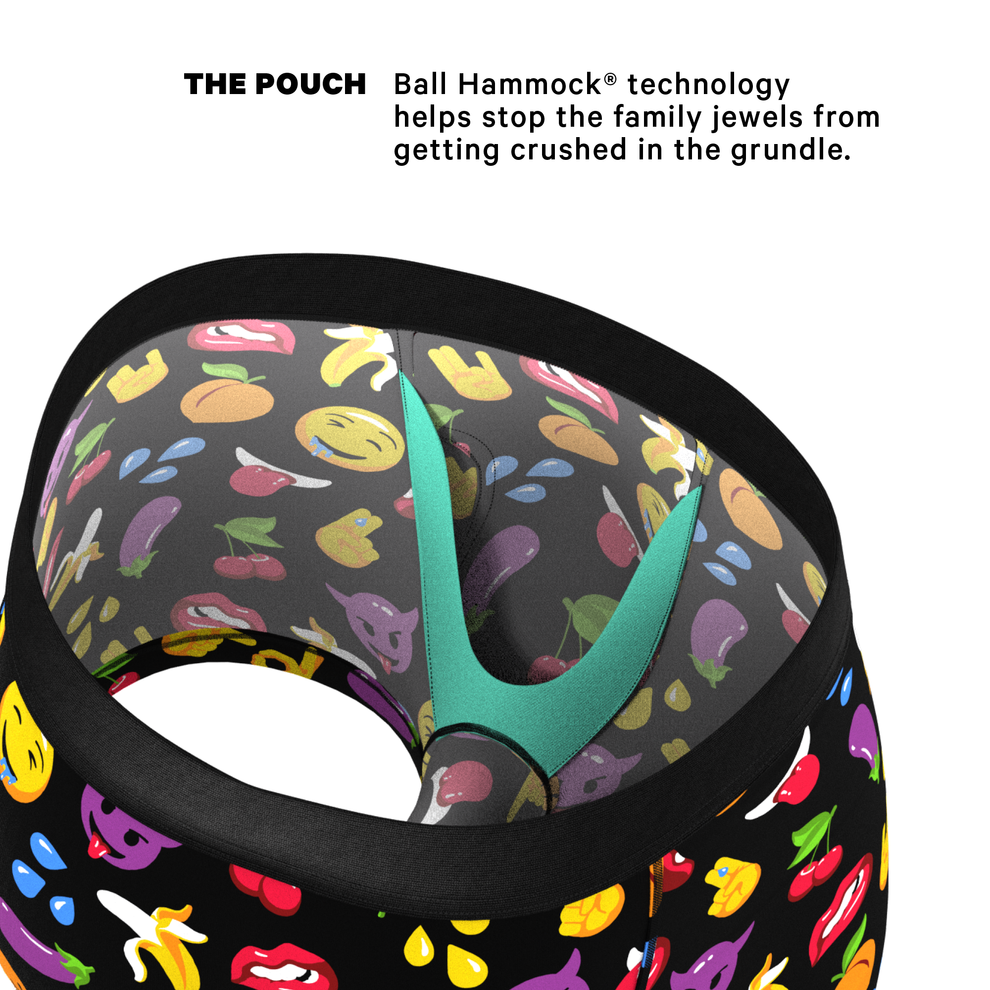 The Flirt | Emoji Ball Hammock® Pouch Trunks Underwear - Shinesty