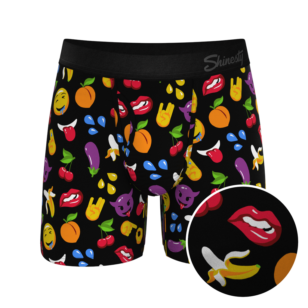 The Flirt | Emoji Ball Hammock® Pouch Underwear With Fly - Shinesty