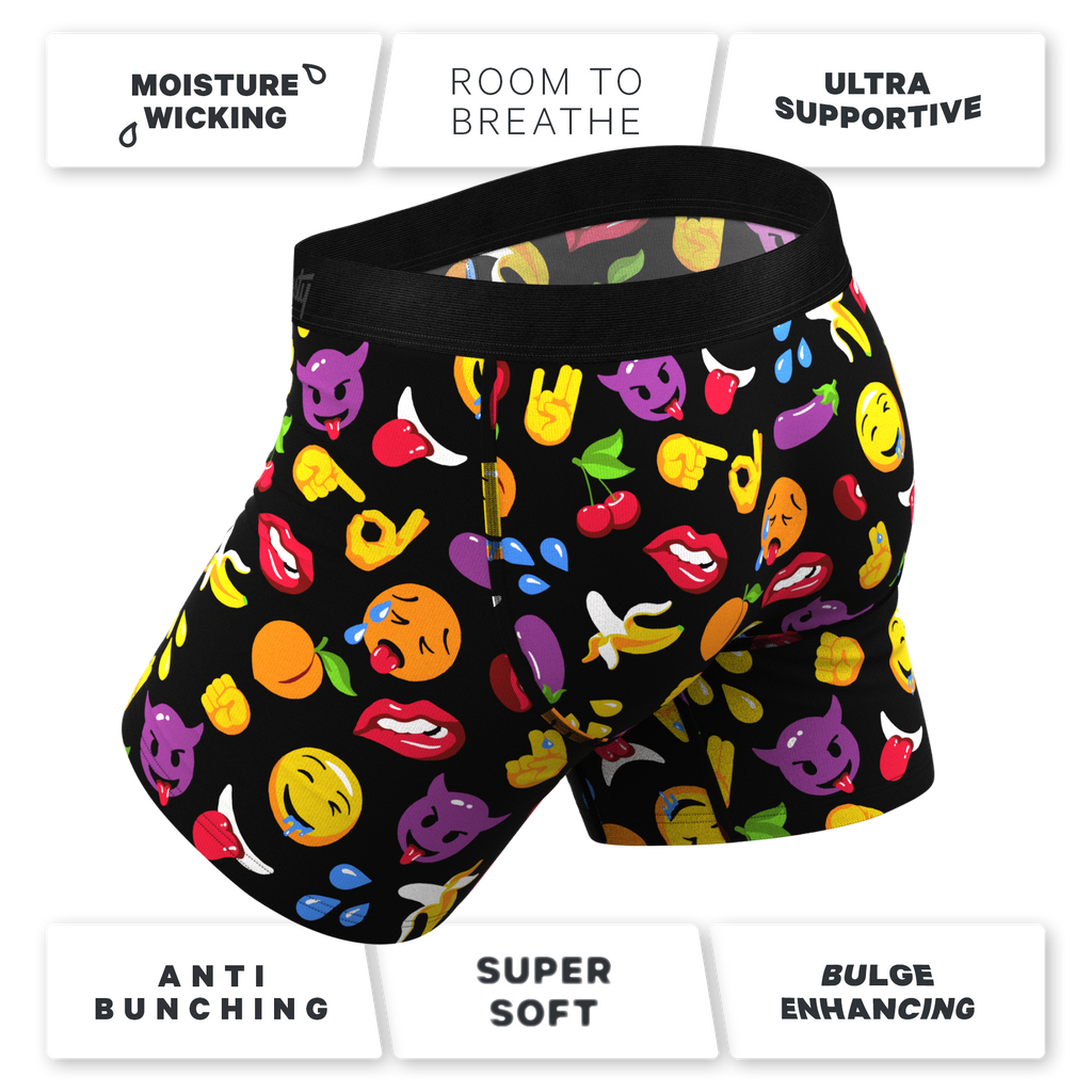 The Flirt | Emoji Ball Hammock® Pouch Underwear With Fly - Shinesty