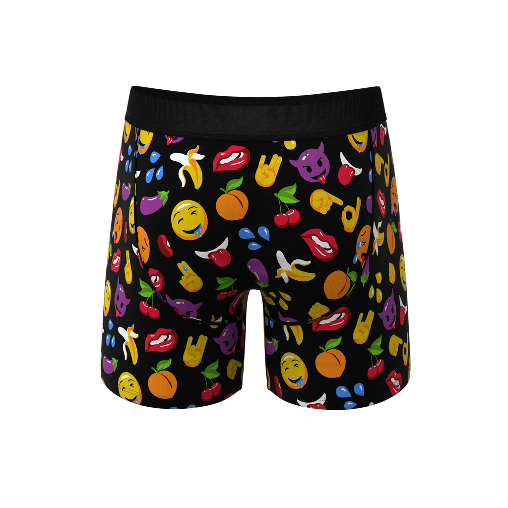 The Flirt | Emoji Ball Hammock® Pouch Underwear With Fly - Shinesty