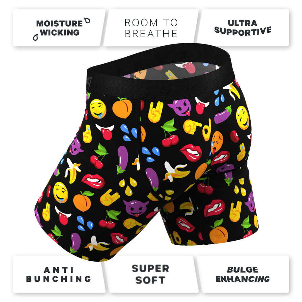 The Flirt | Emoji Ball Hammock® Boxer - Long Leg - Shinesty