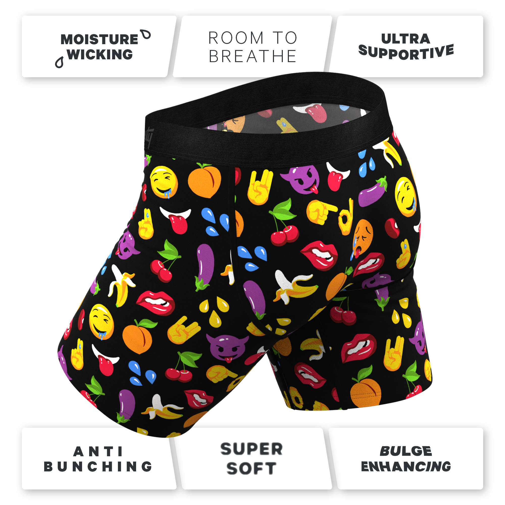 The Flirt | Emoji Ball Hammock® Boxer - Long Leg - Shinesty
