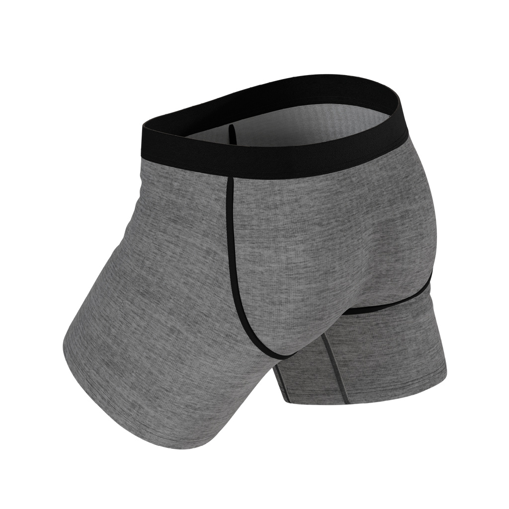The Fog Horn | Light Heather Grey InflataBulge™ Pump Up Boxer Briefs - Shinesty