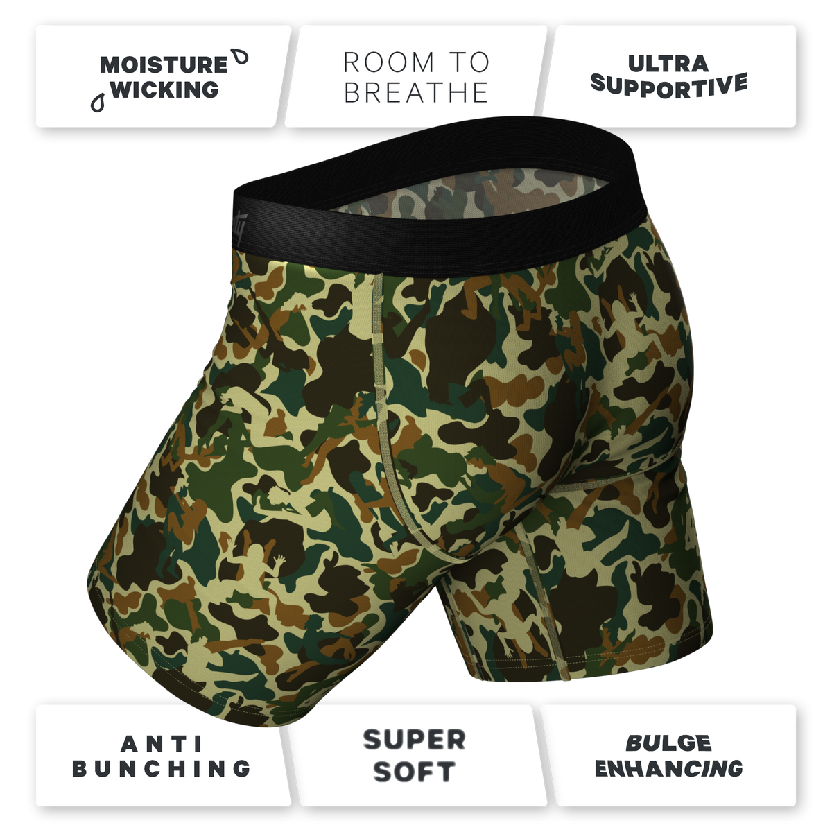 The Forni Camo | Camouflage Ball Hammock® Boxer - Long Leg - Shinesty