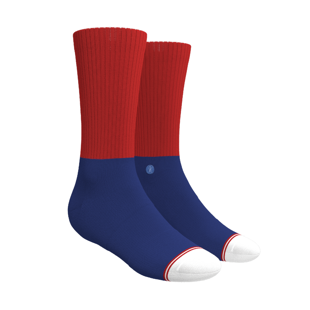 The Fourth | Patriotic Red and Blue Heel Hammock™ Crew Socks - Shinesty