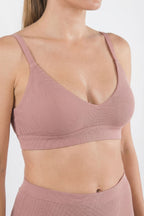 The Bell Pep | Red Chambray Boob Hammock™ Plunge Bralette - Shinesty