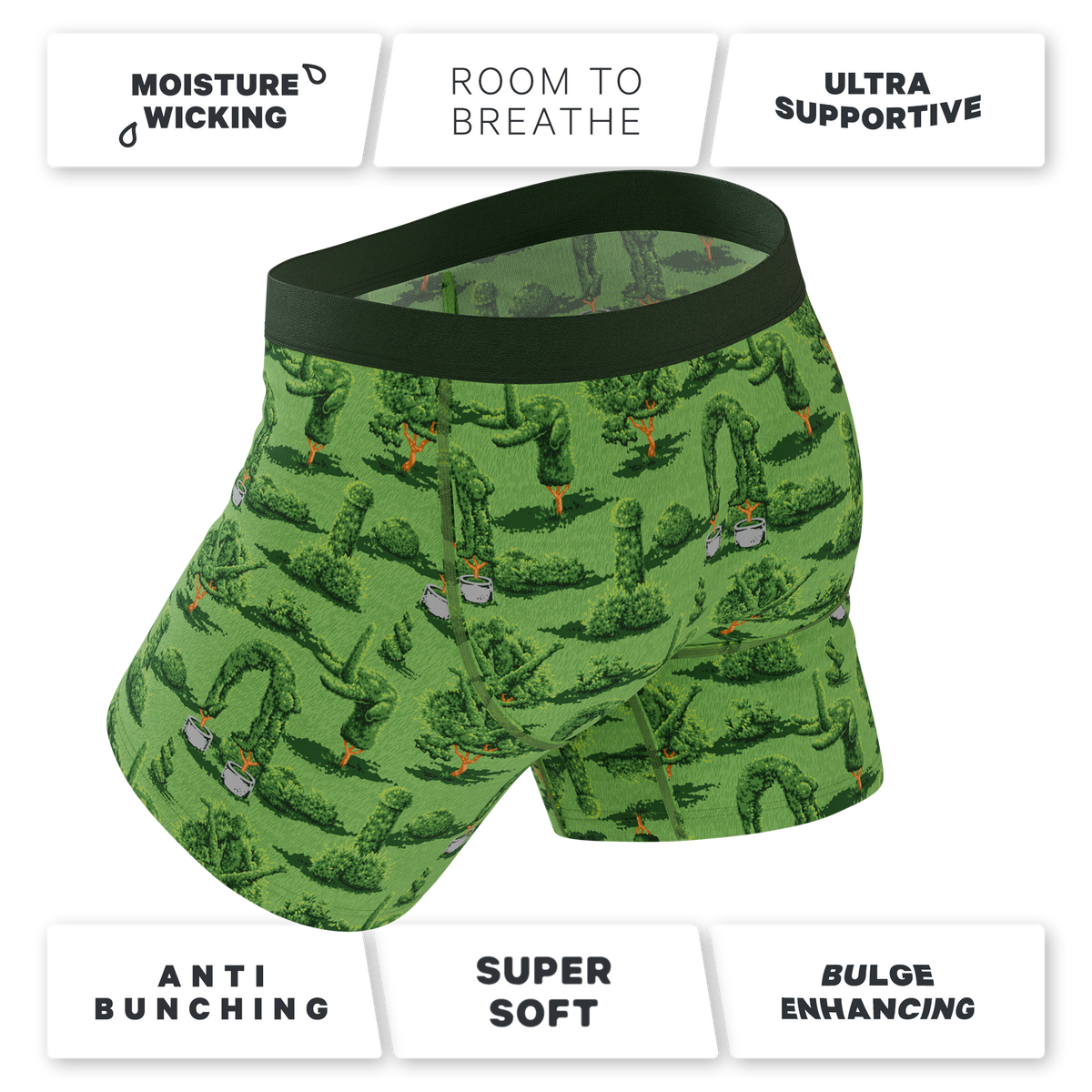 The Full Bush Bush Club | Naughty Landscaping Ball Hammock® Pouch Underwear With Fly - Shinesty