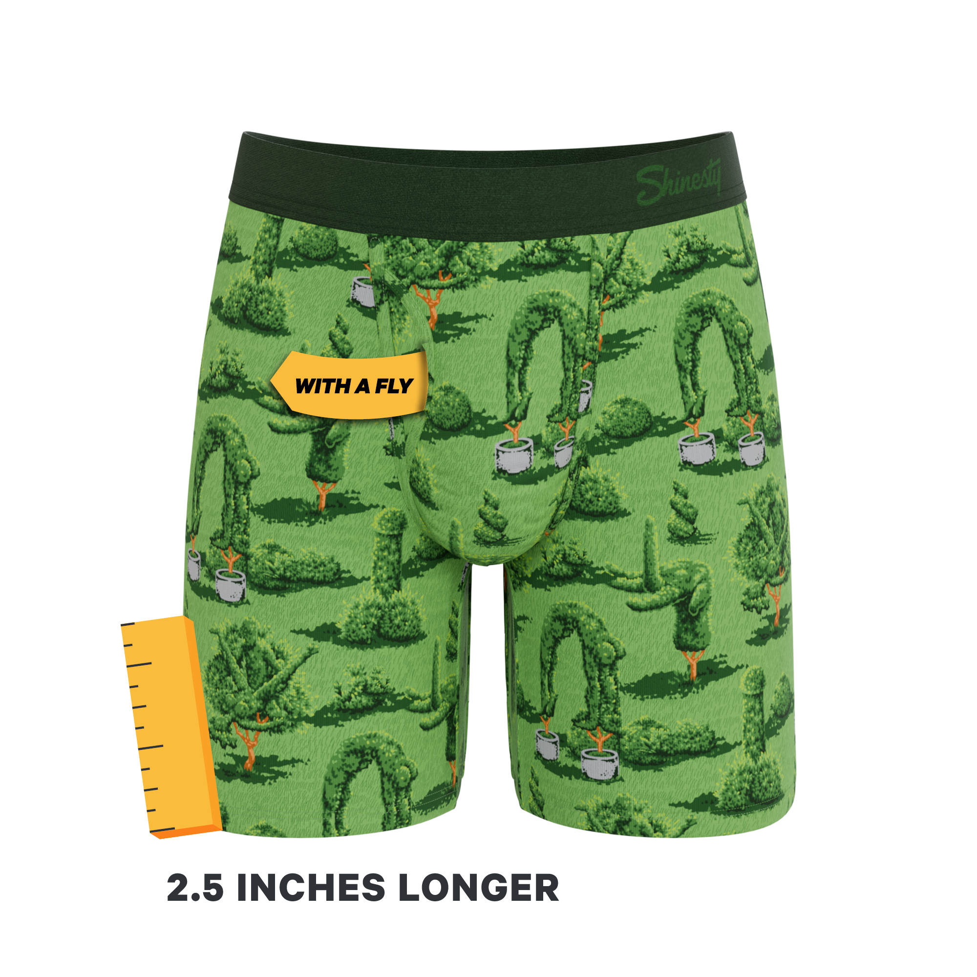 The Full Bush Bush Club | Naughty Landscaping Ball Hammock® Boxer - Long Leg - Shinesty