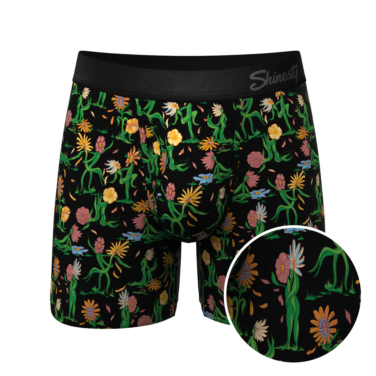 The Garden Of Breedin | Flower Print Ball Hammock® Pouch Underwear With Fly - Shinesty