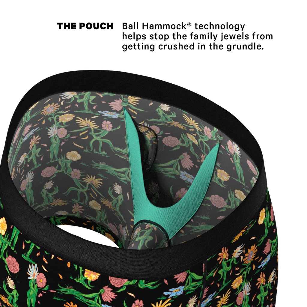 The Garden Of Breedin | Flower Print Ball Hammock® Pouch Underwear With Fly - Shinesty