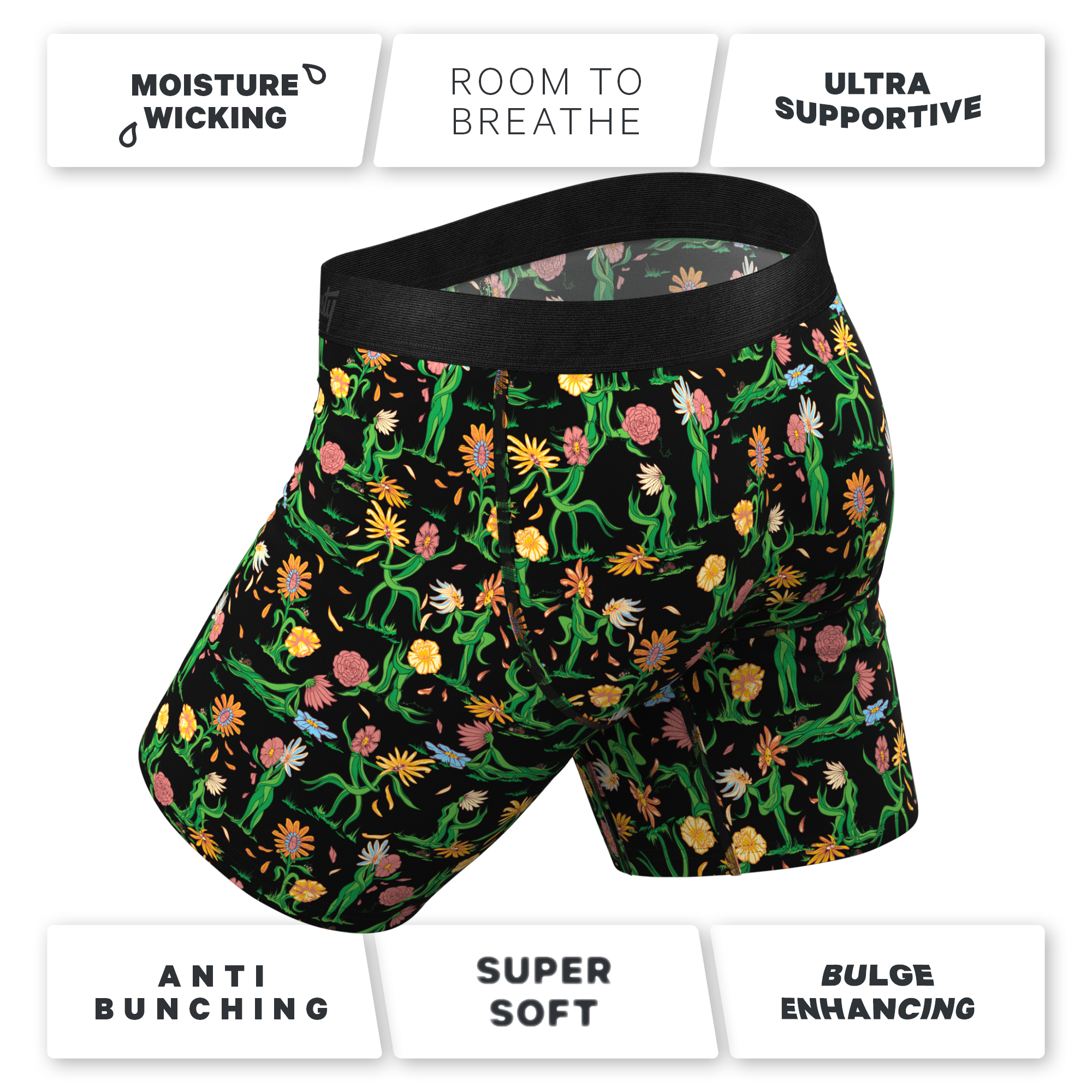 The Garden Of Breedin | Flower Print Ball Hammock® Boxer - Long Leg - Shinesty