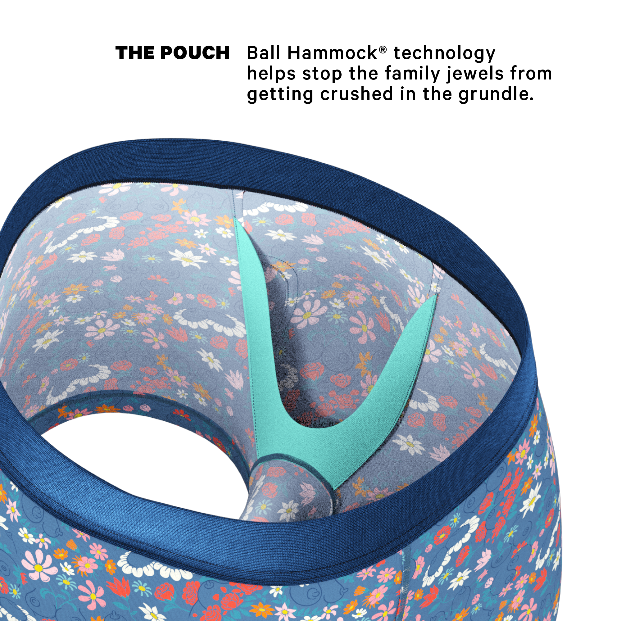 The Gardening Nips | Busty Floral Ball Hammock® Pouch Trunks Underwear - Shinesty