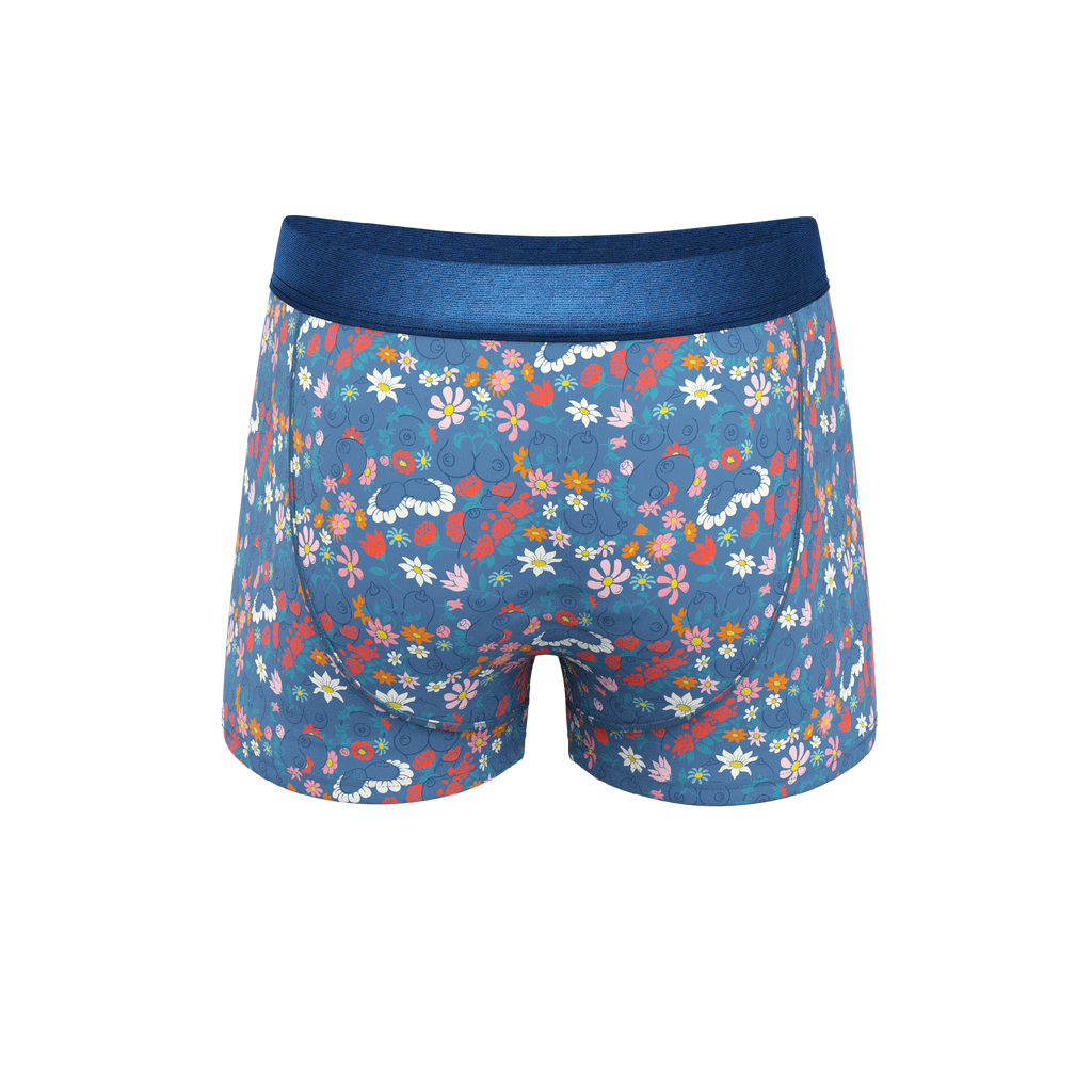 The Gardening Nips | Busty Floral Ball Hammock® Pouch Trunks Underwear - Shinesty
