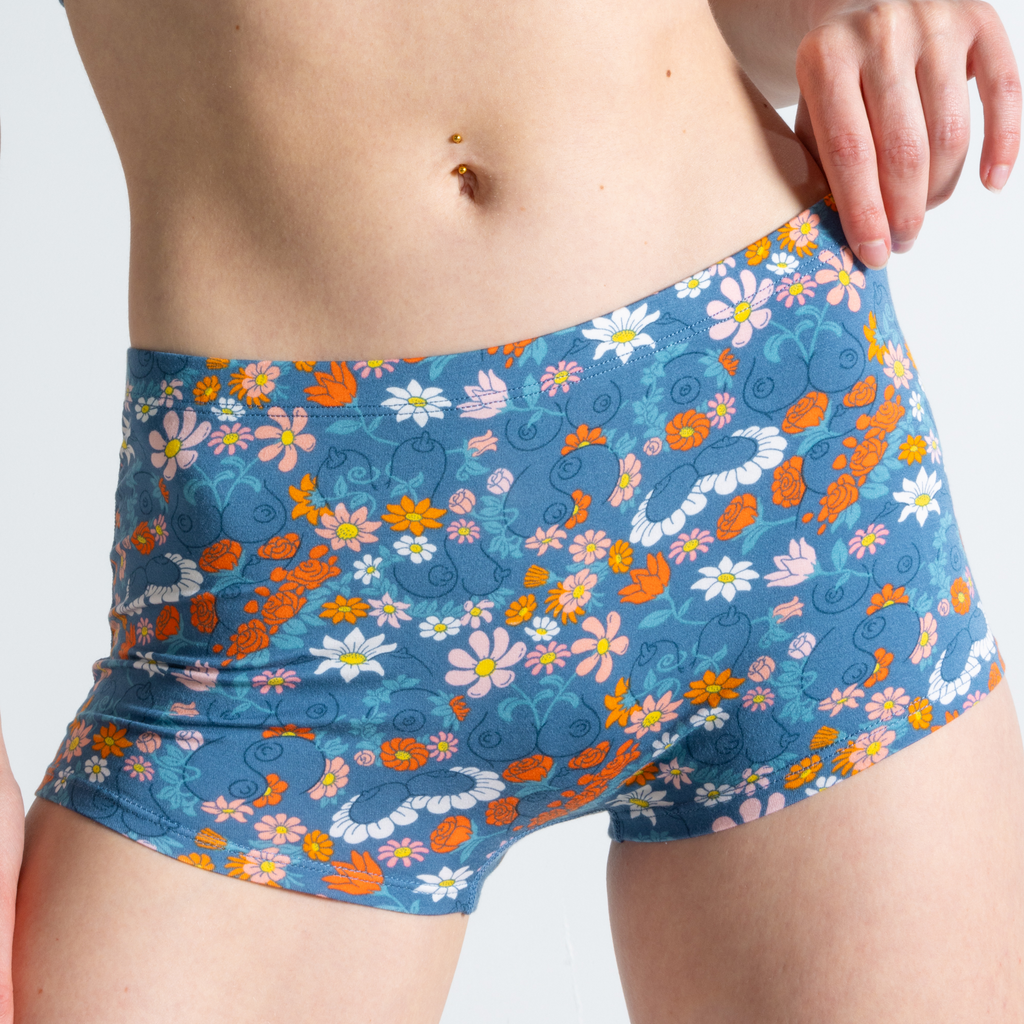 The Gardening Nips | Busty Floral Modal Boyshort Underwear - Shinesty
