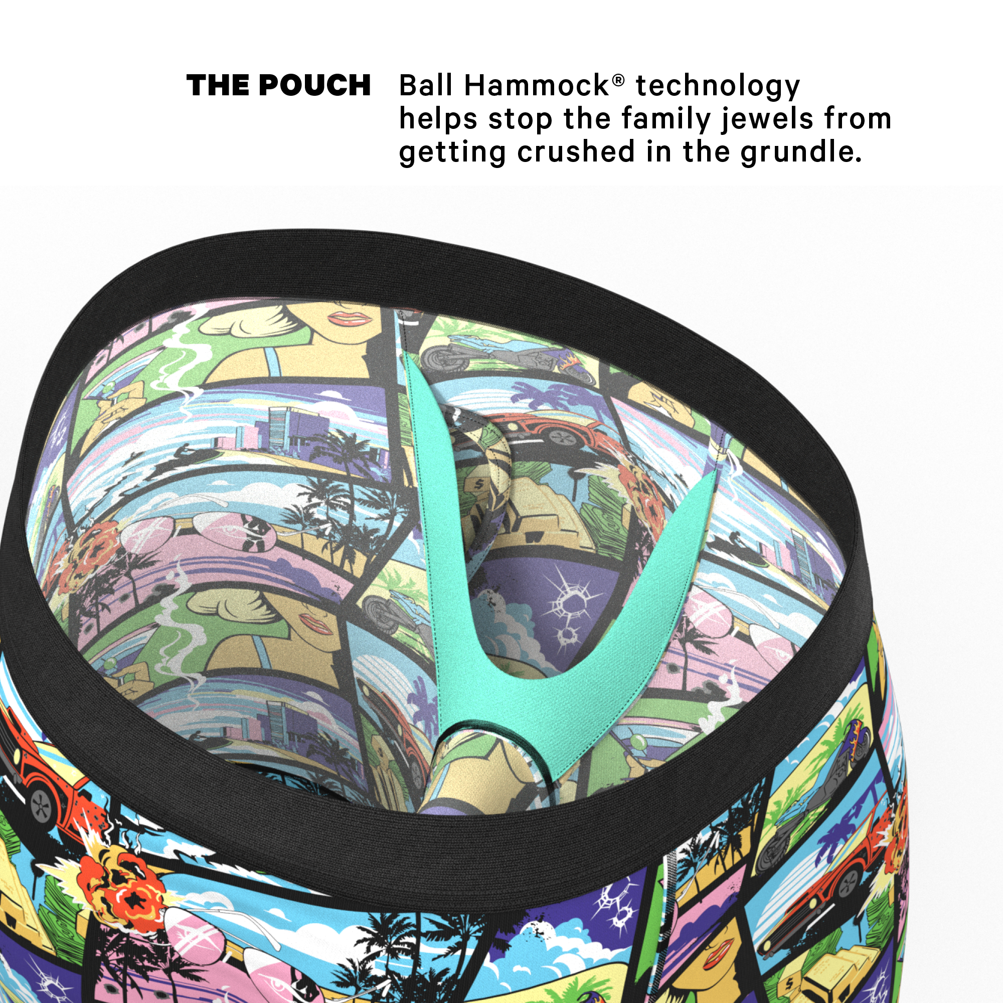 The Gas Pedal | Pop Art Ball Hammock® Boxer - Long Leg - Shinesty