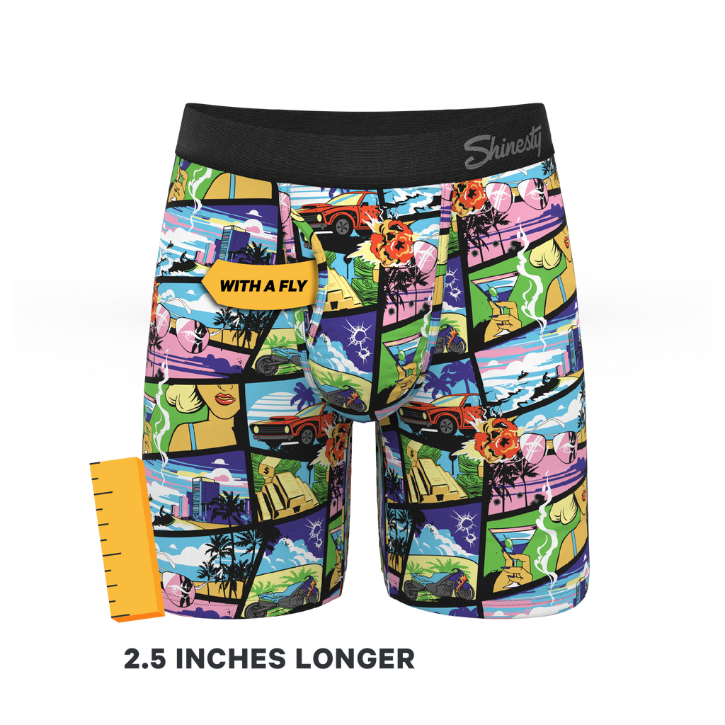The Gas Pedal | Pop Art Ball Hammock® Boxer - Long Leg - Shinesty