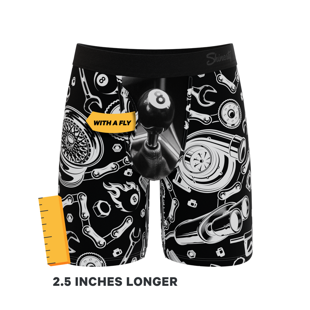 The Gear Head | Stick Shift Ball Hammock® Boxer - Long Leg - Shinesty