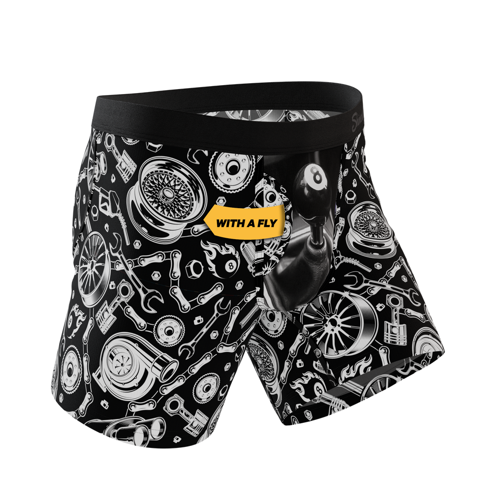 The Gear Head | Stick Shift Ball Hammock® Pouch Underwear With Fly - Shinesty