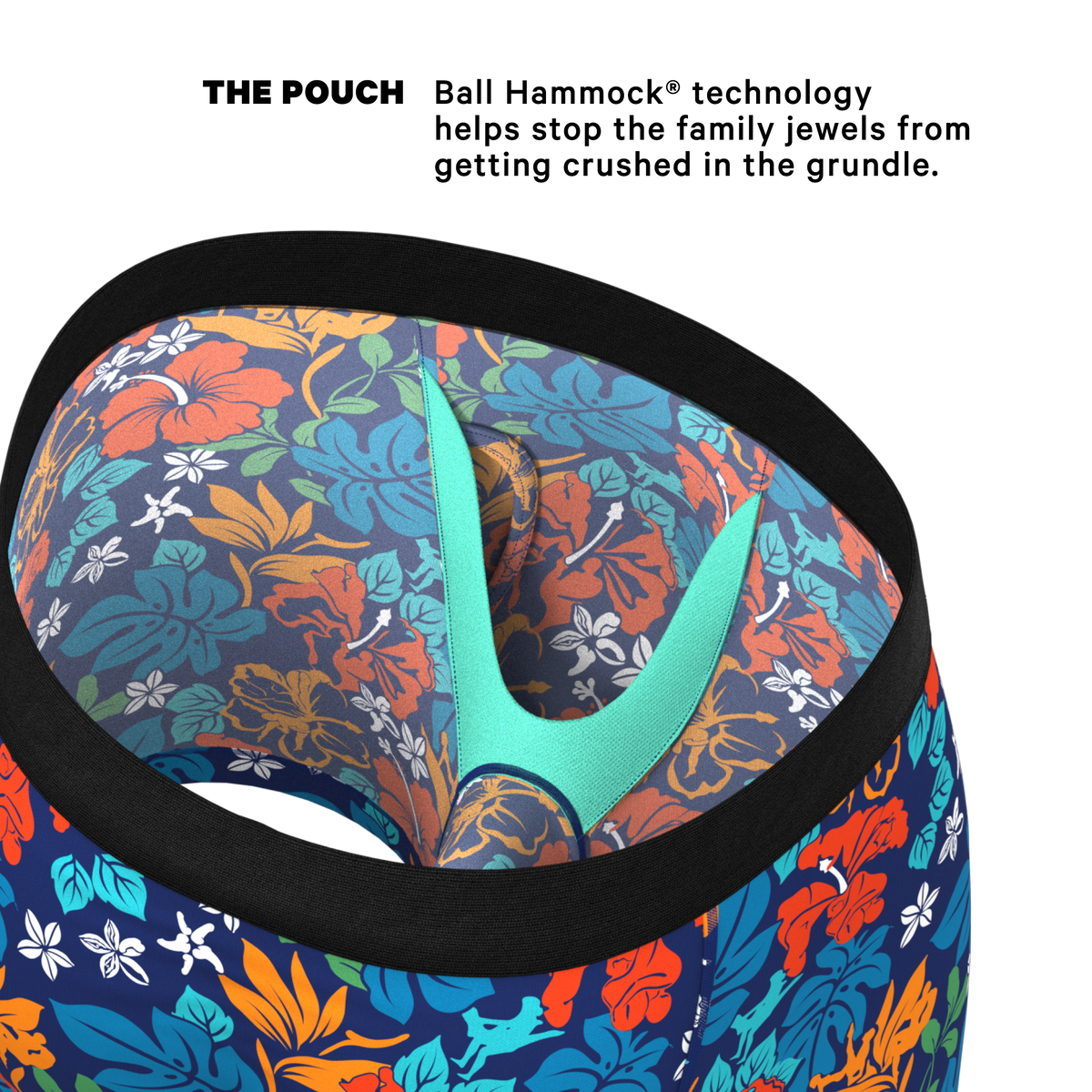The Get Lei'd | Naughty Tropical Ball Hammock® Pouch Underwear With Fly - Shinesty