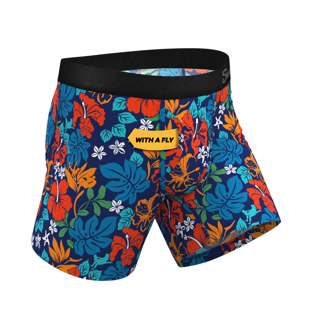 The Get Lei'd | Naughty Tropical Ball Hammock® Pouch Underwear With Fly - Shinesty