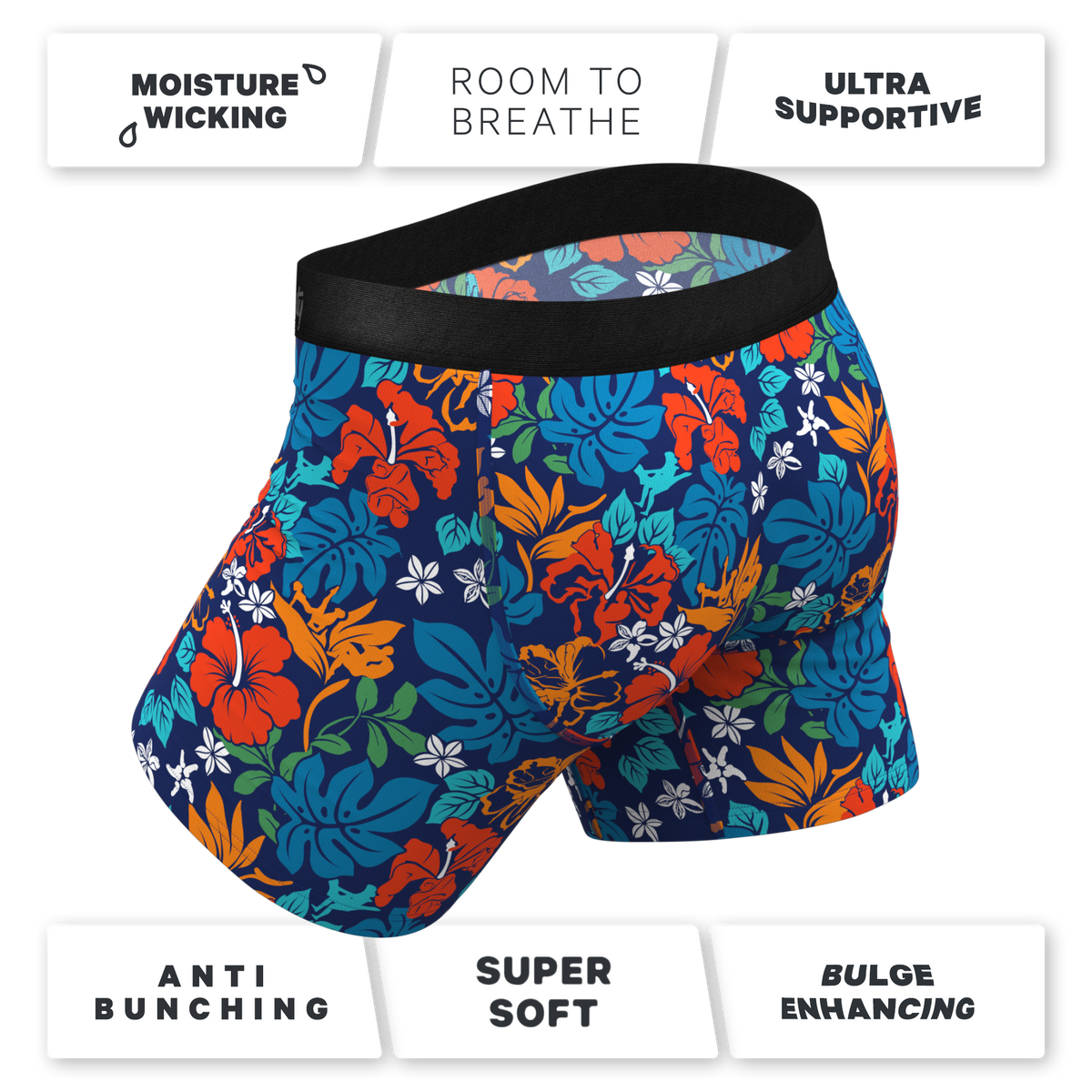 The Get Lei'd | Naughty Tropical Ball Hammock® Pouch Underwear With Fly - Shinesty