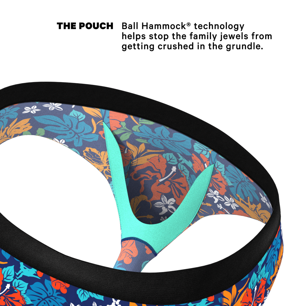 The Get Lei'd | Naughty Tropical Ball Hammock® Pouch Underwear Briefs - Shinesty