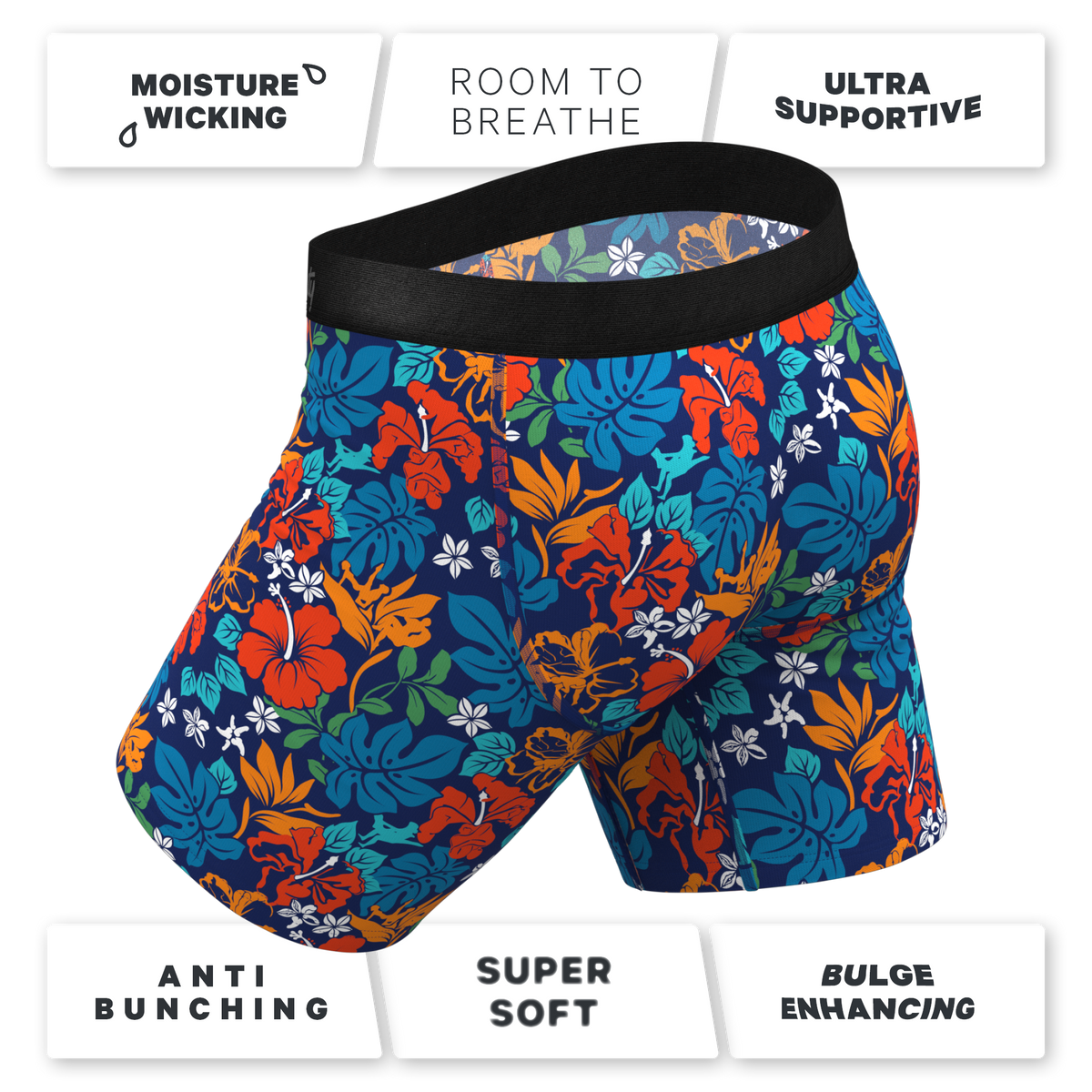The Get Lei'd | Naughty Tropical Ball Hammock® Boxer - Long Leg - Shinesty