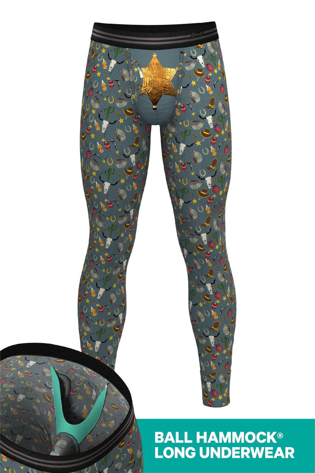 The Giddy Up | Sheriff Badge Ball Hammock® Long Johns - Shinesty