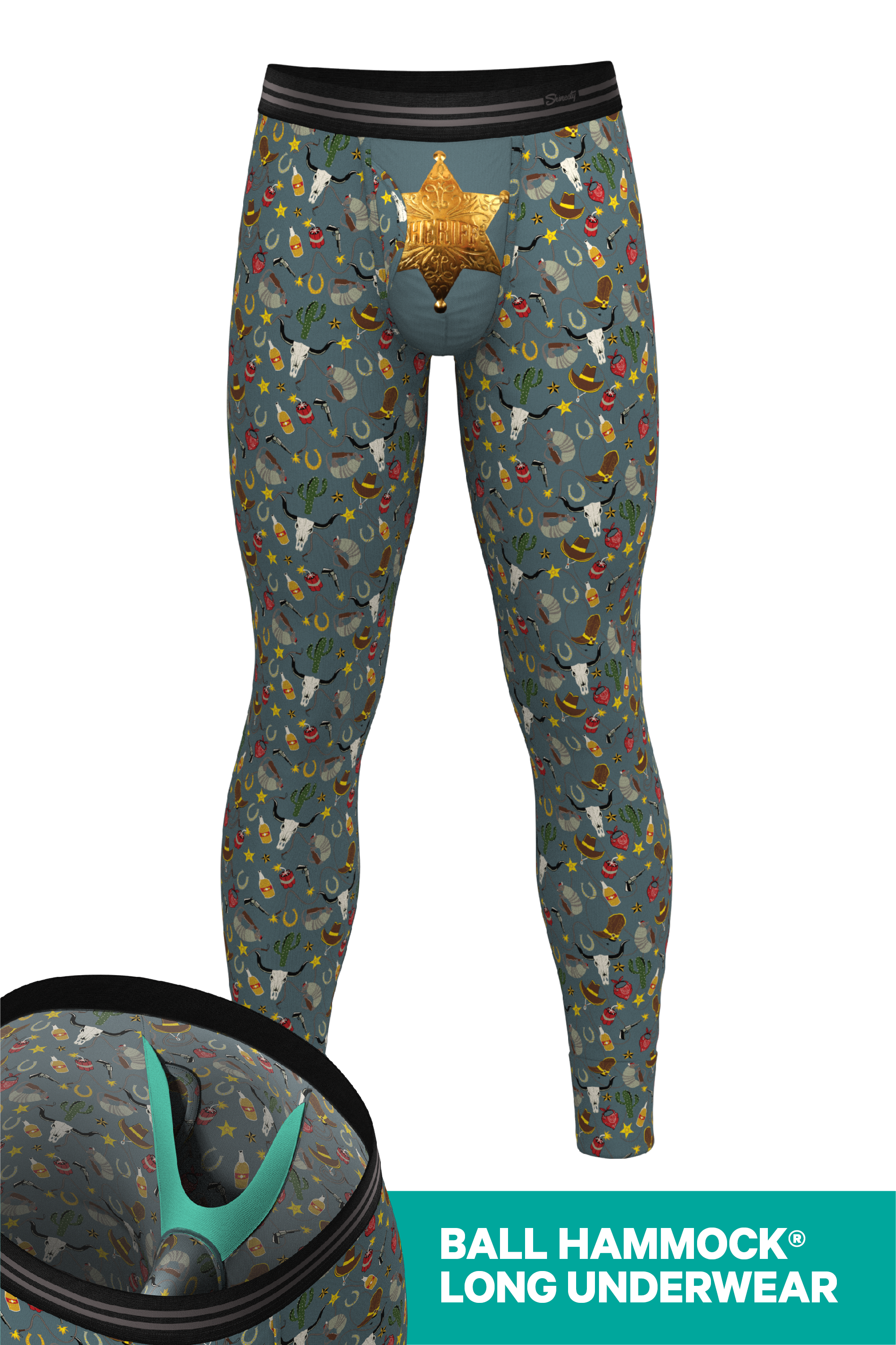 The Giddy Up | Sheriff Badge Ball Hammock® Long Johns - Shinesty