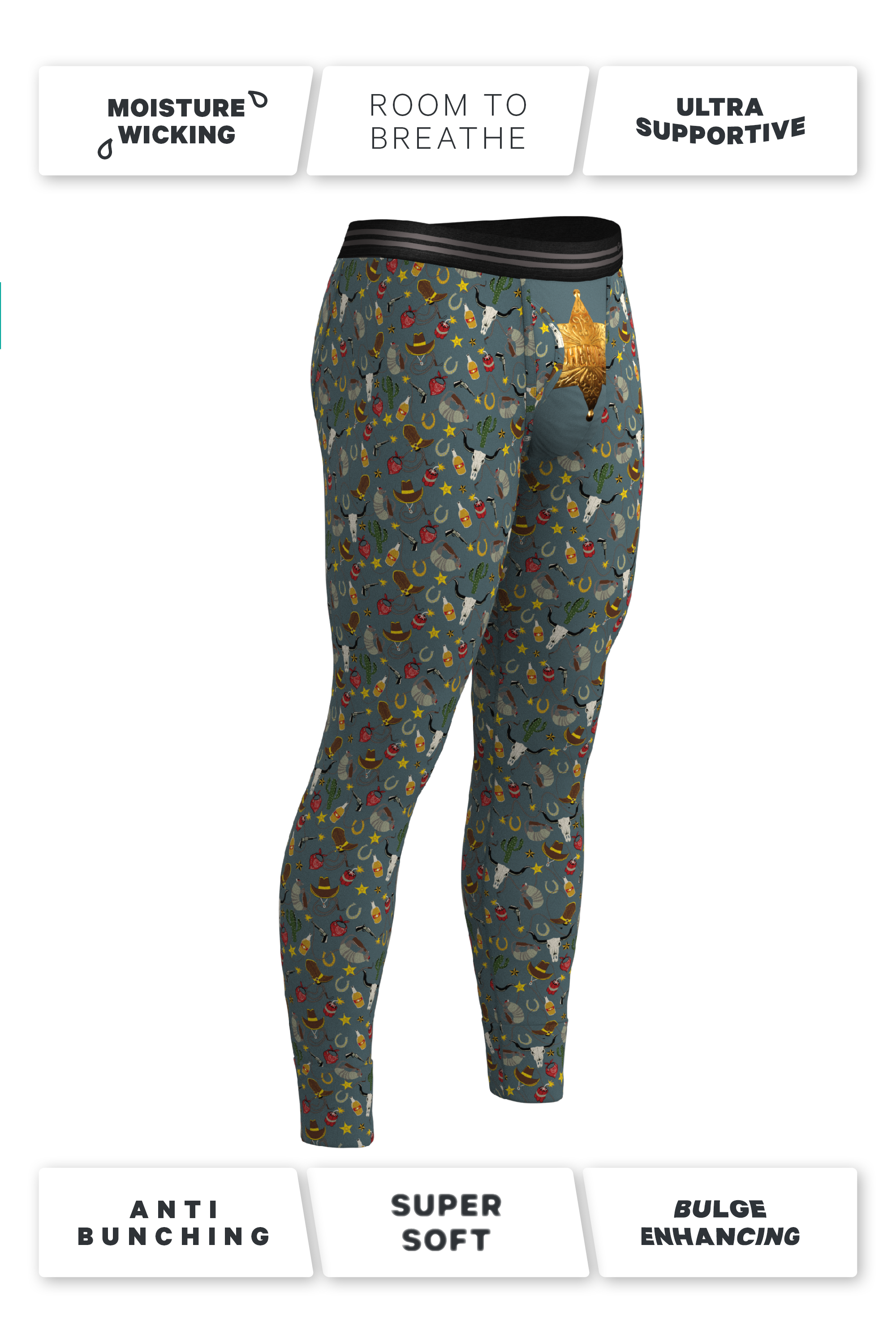 The Giddy Up | Sheriff Badge Ball Hammock® Long Johns - Shinesty