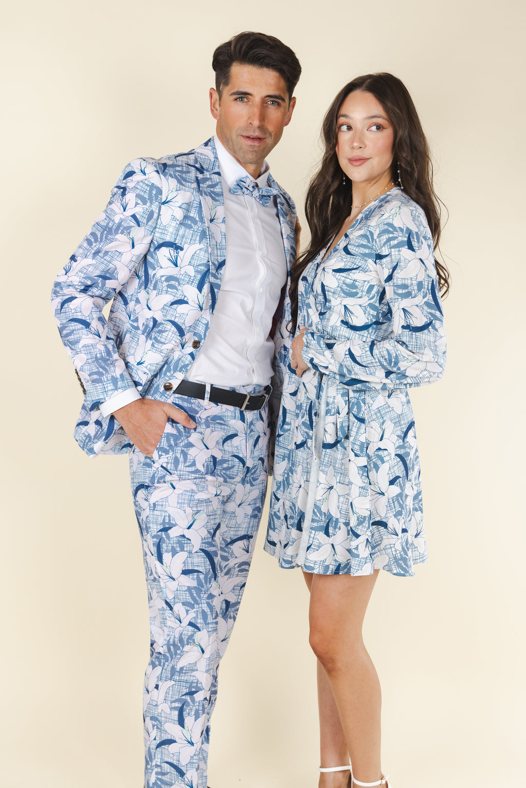 The Gilded Lily | Crosshatch Lilies Suit - Shinesty