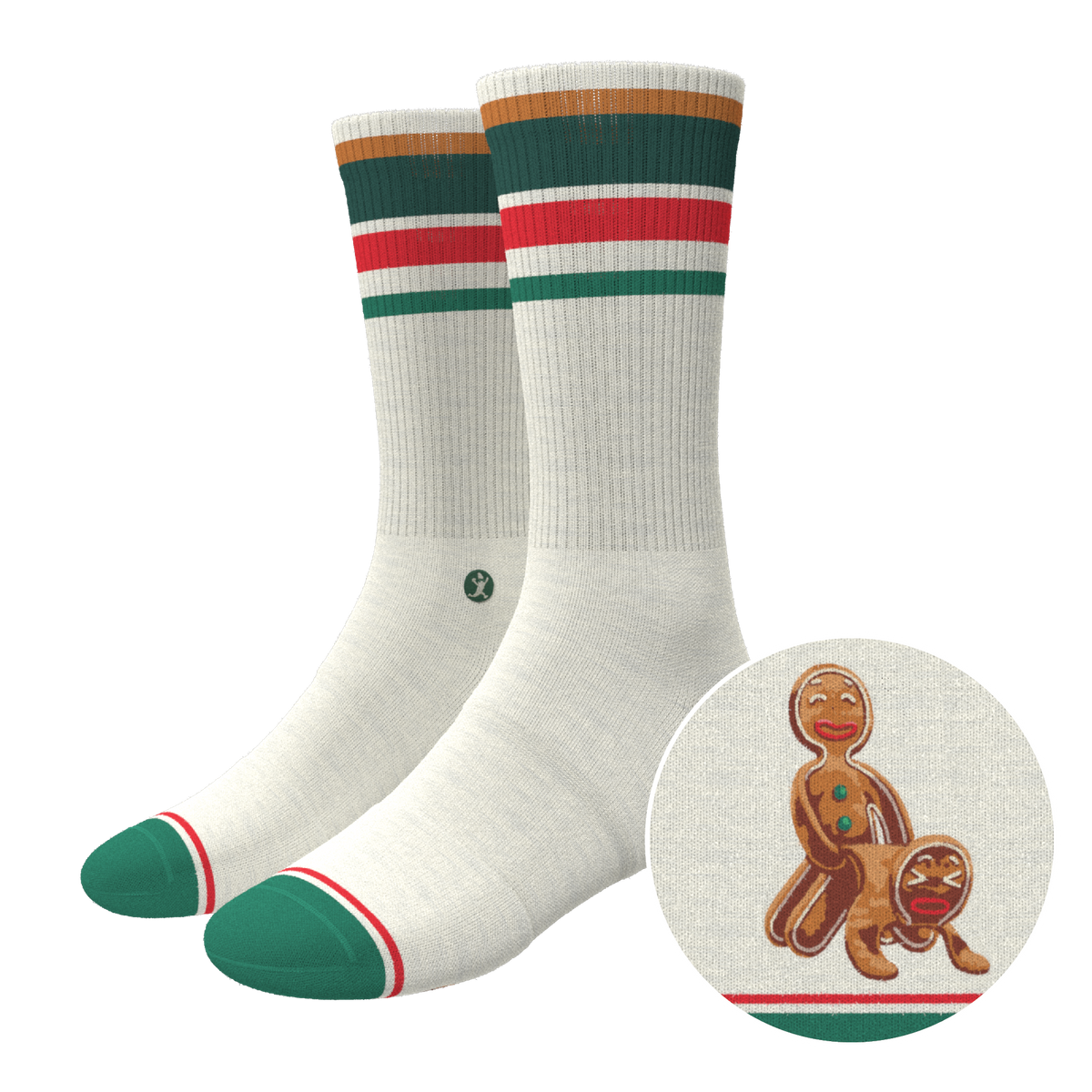 The Ginger Rail | Gingerbread Heel Hammock™ Crew Socks - Shinesty