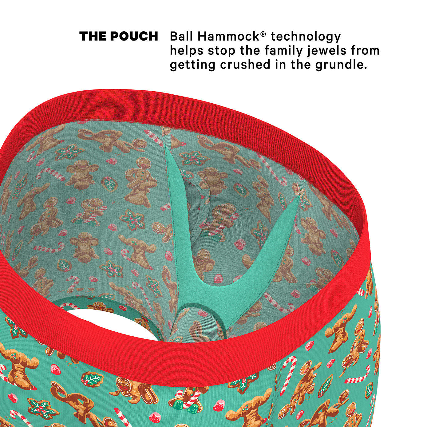 The Ginger Rail | Gingerbread Ball Hammock® Pouch Underwear With Fly - Shinesty