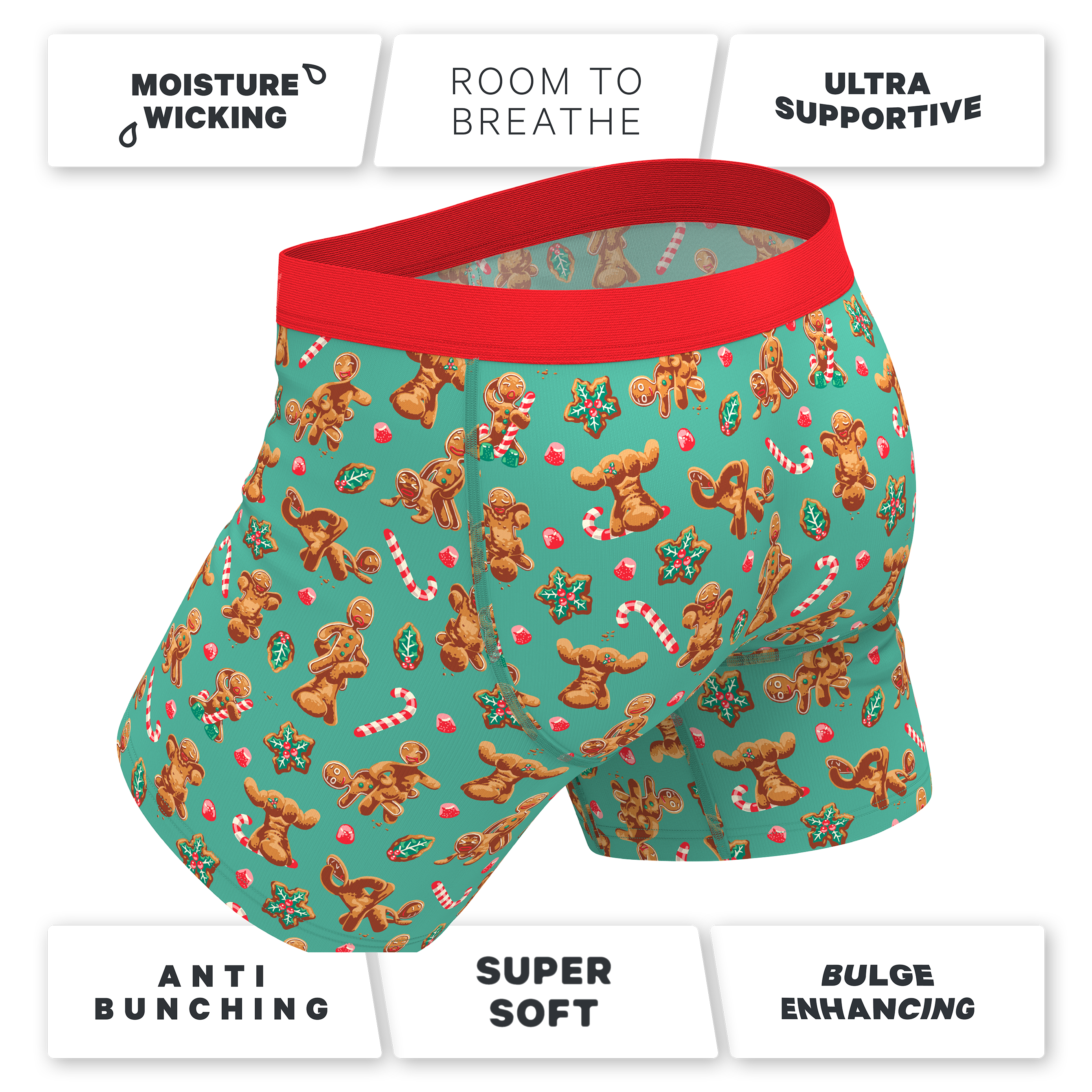 The Ginger Rail | Gingerbread Ball Hammock® Pouch Underwear With Fly - Shinesty