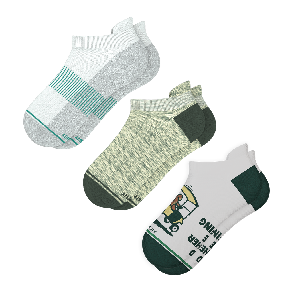 The Golfer Three | Heel Hammock™ Ankle Socks 3 Pack - Shinesty