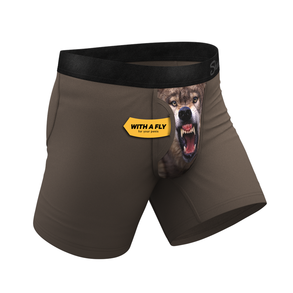 The Grey's Growl | Wolf Ball Hammock® Pouch Underwear With Fly - Shinesty