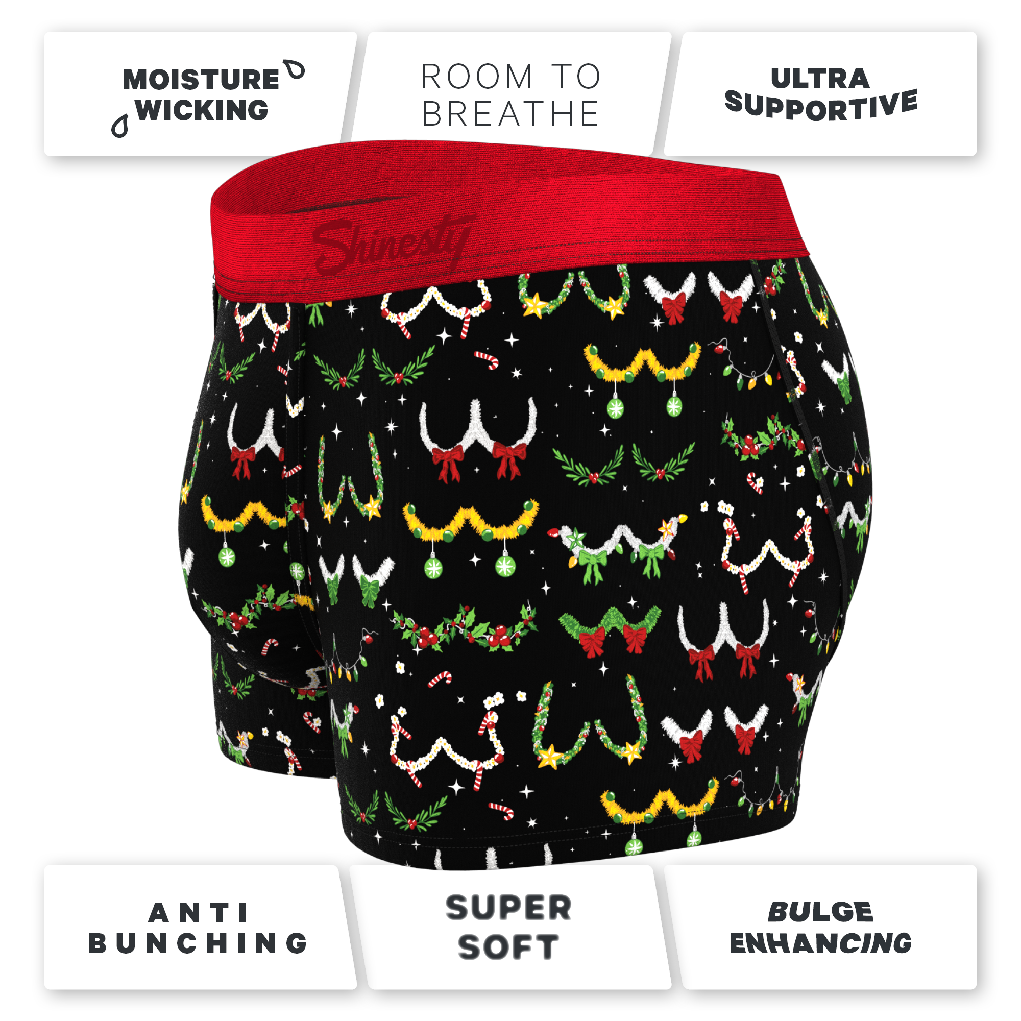 The Goodie Garland | Christmas Tinsel Busts Ball Hammock® Pouch Trunks Underwear - Shinesty