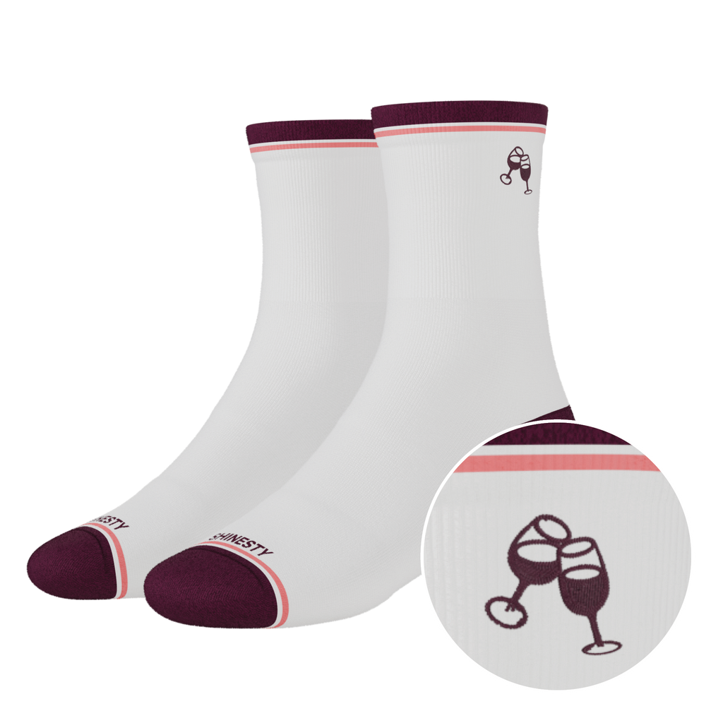 The Grape Juice | Red Wine Heel Hammock™ Quarter Crew Socks - Shinesty