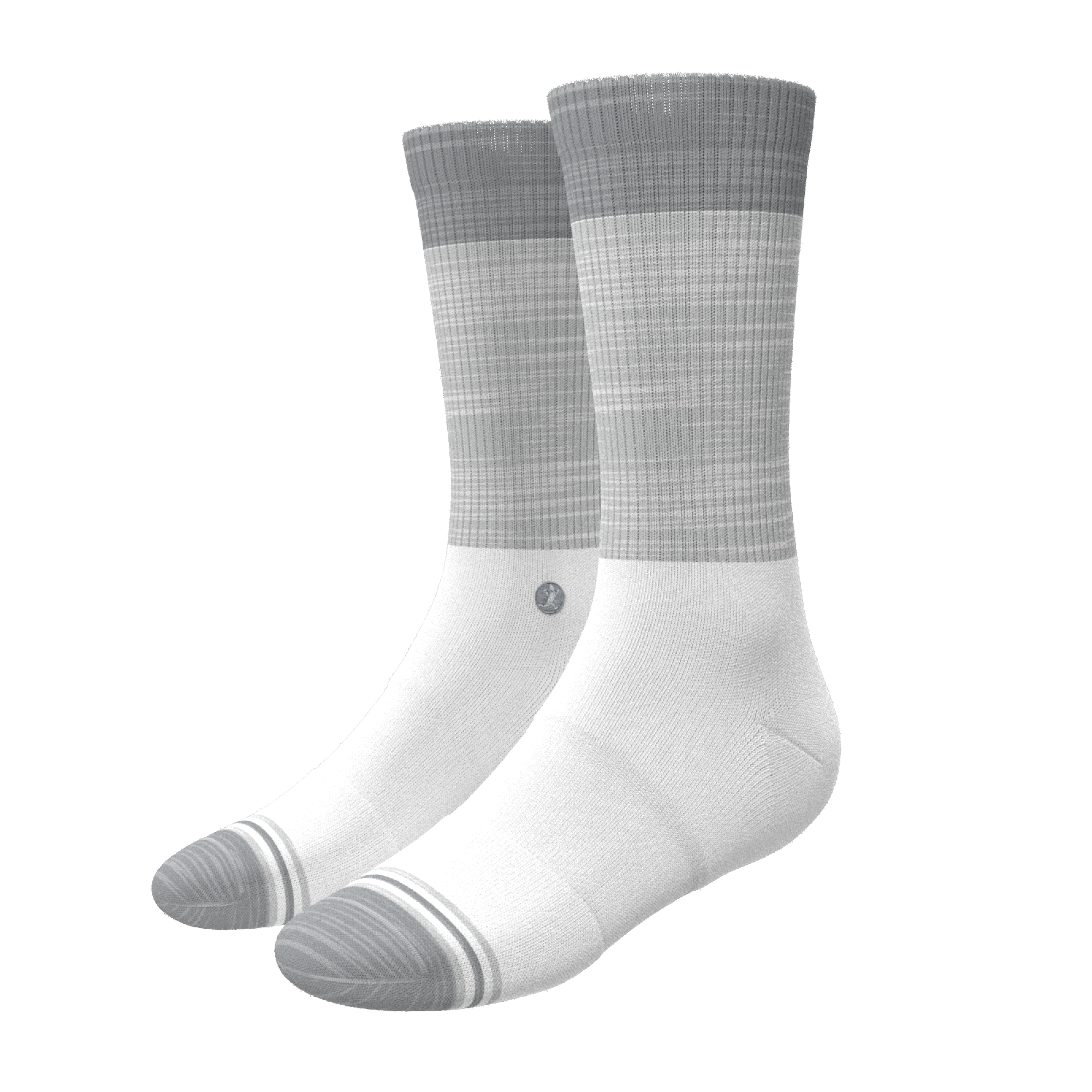 The Gray Matter | Tri Color Block Heel Hammock™ Crew Socks - Shinesty