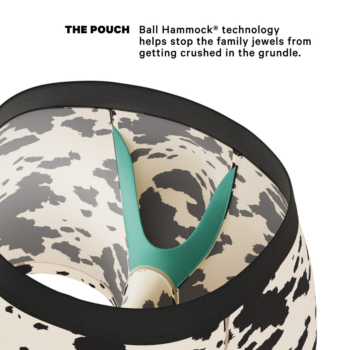 The Graze Escape | Cow Hide Fringe Ball Hammock® Pouch Underwear - Shinesty