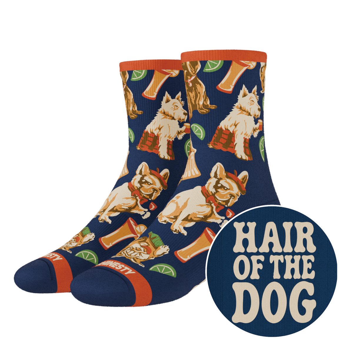 The Hair Of The Dog | Dogs & Drinks Heel Hammock™ Quarter Crew Socks - Shinesty