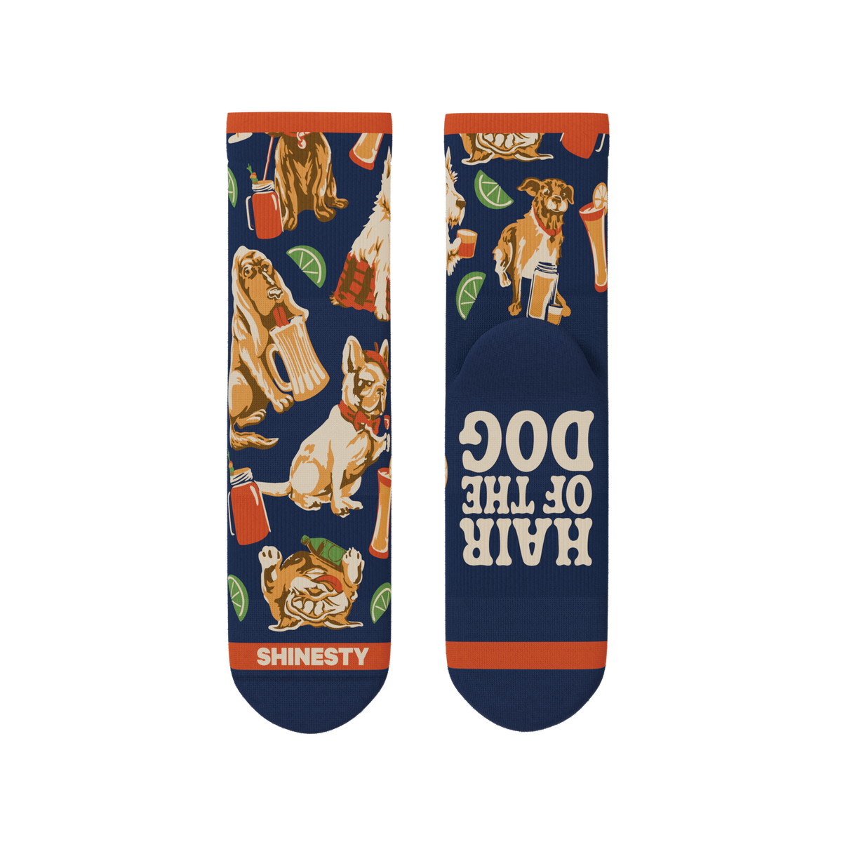 The Hair Of The Dog | Dogs & Drinks Heel Hammock™ Quarter Crew Socks - Shinesty
