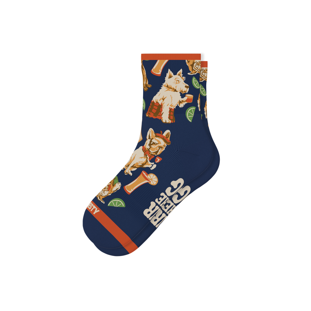 The Hair Of The Dog | Dogs & Drinks Heel Hammock™ Quarter Crew Socks - Shinesty