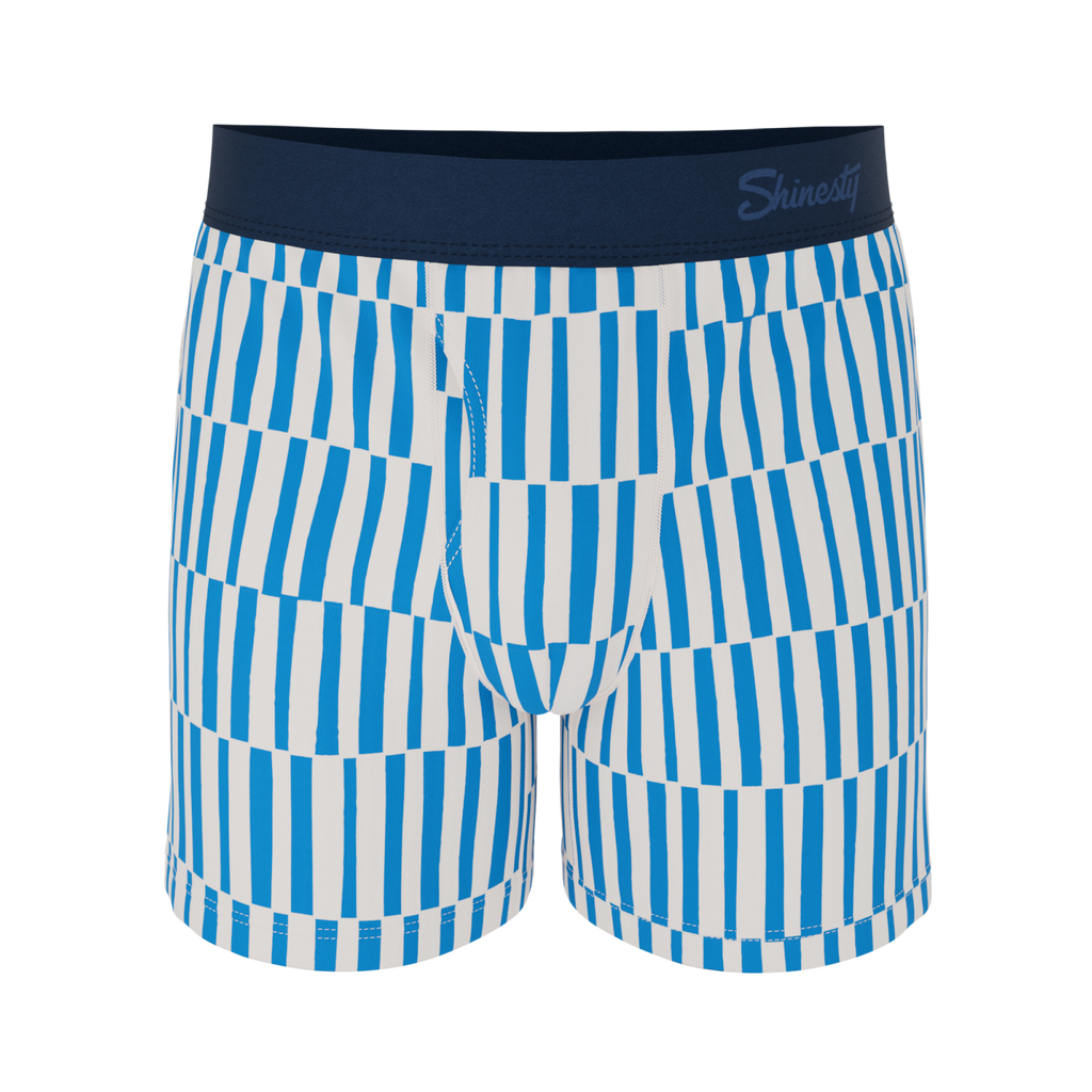 The Hamptons | Blue Mosaic Stripe Boxers - Shinesty